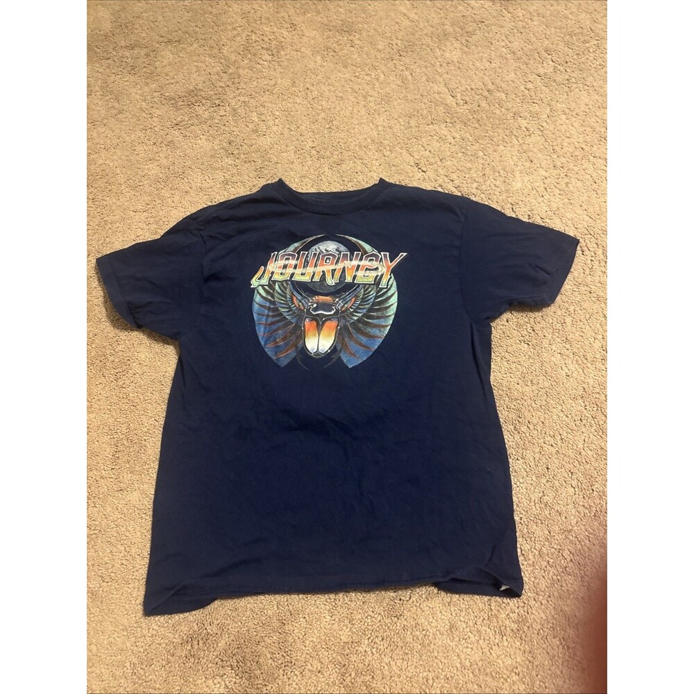 Journey Med T Shirt, Retro Live Tour Concerts, Men’s, Navy Blue